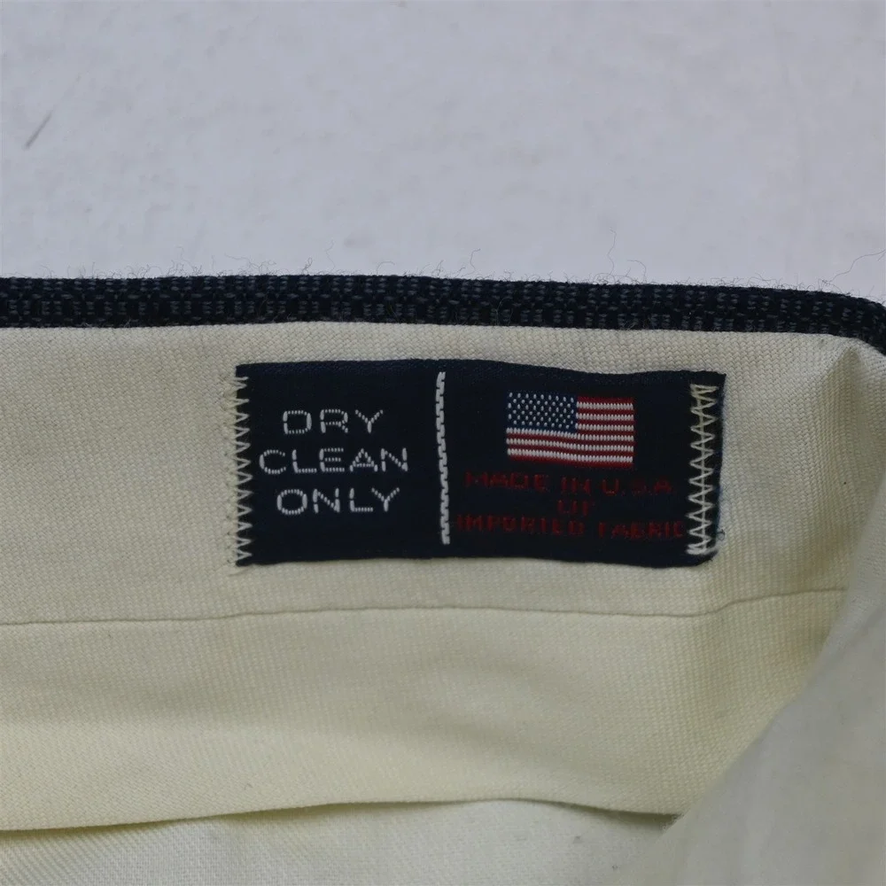 Vtg USA Made 48L 42x32 Blue Blanketweave Wool Mens Jacket Pants Suit